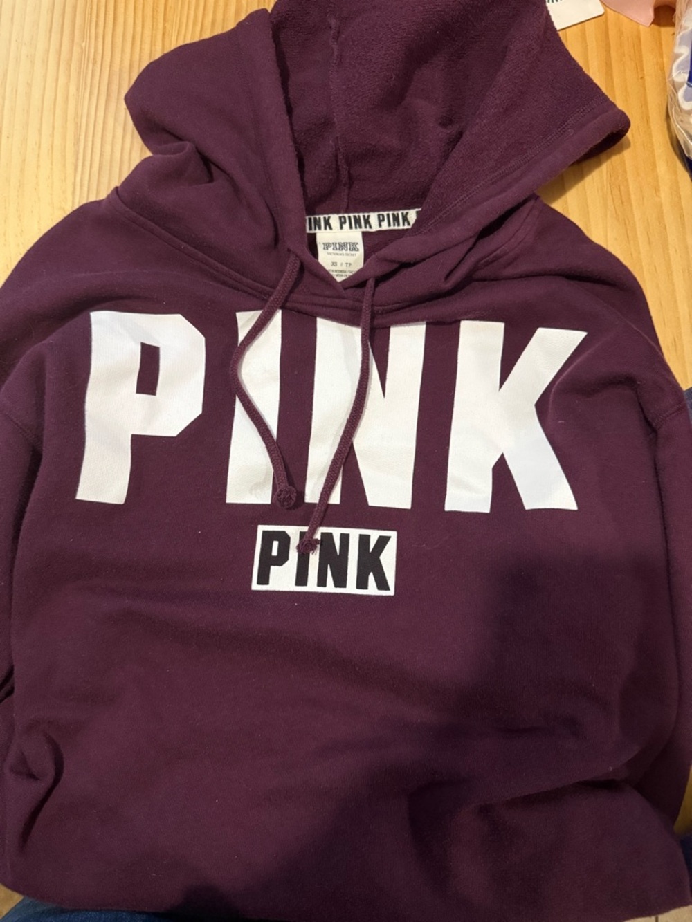 Y2K PINK Logo Hoodie in Deep Plum